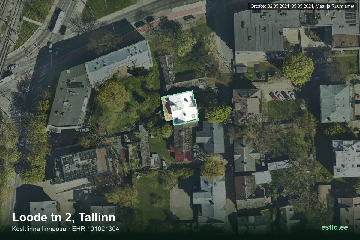 Loode tänav 2, Tallinn – aerial photo of the building, outline from the Building Register (EHR)