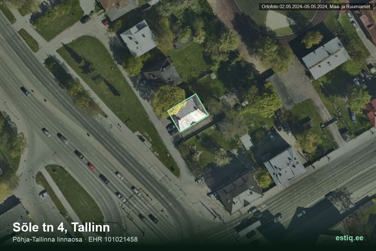 Sõle tänav 4, Tallinn – hoone aerofoto, kontuur ehitisregistri (EHR) andmetest