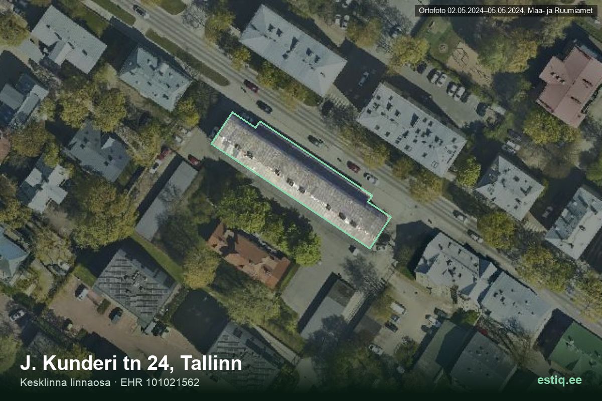 J. Kunderi tänav 24, Tallinn – aerial photo of the building, outline from the Building Register (EHR)