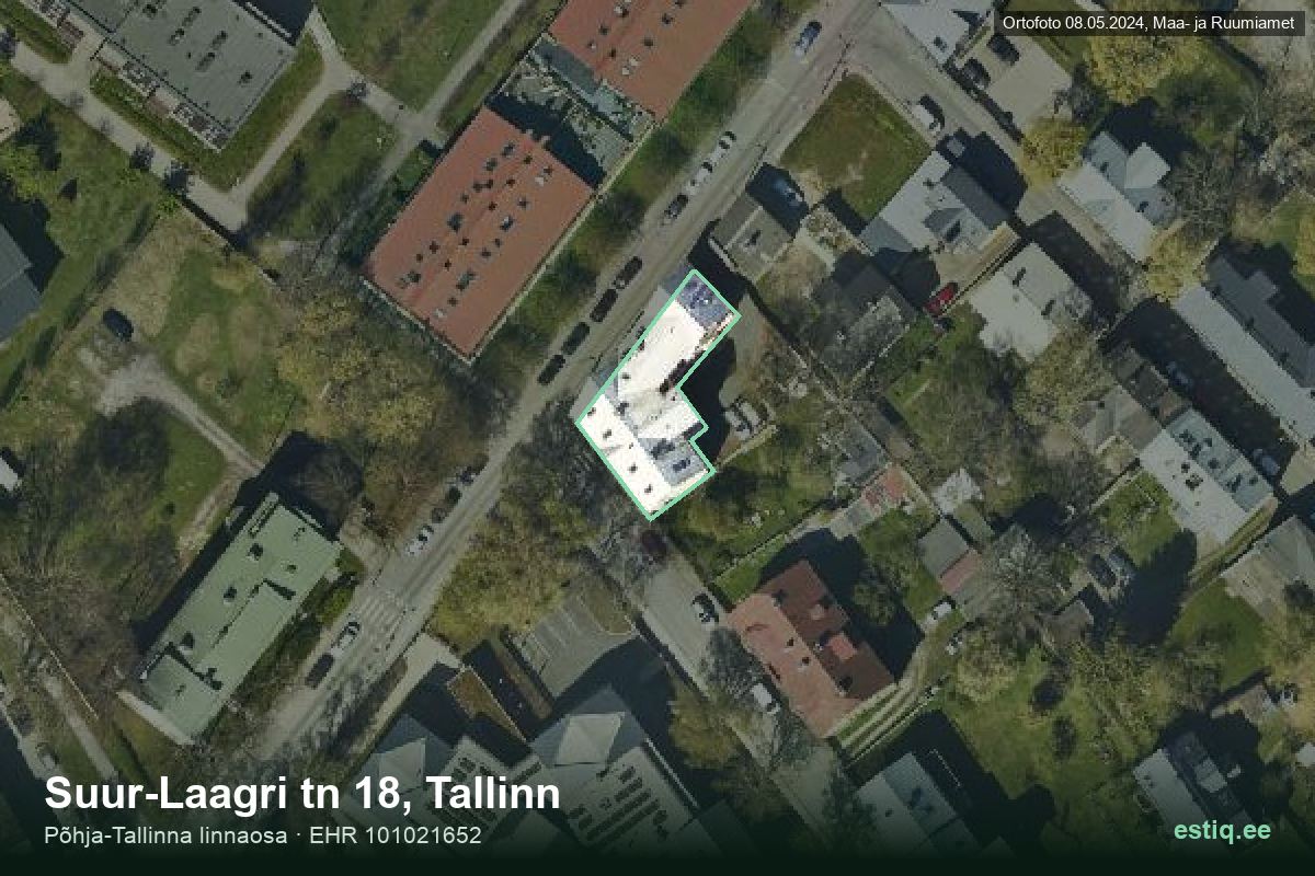 Suur-Laagri tänav 18, Tallinn – aerial photo of the building, outline from the Building Register (EHR)