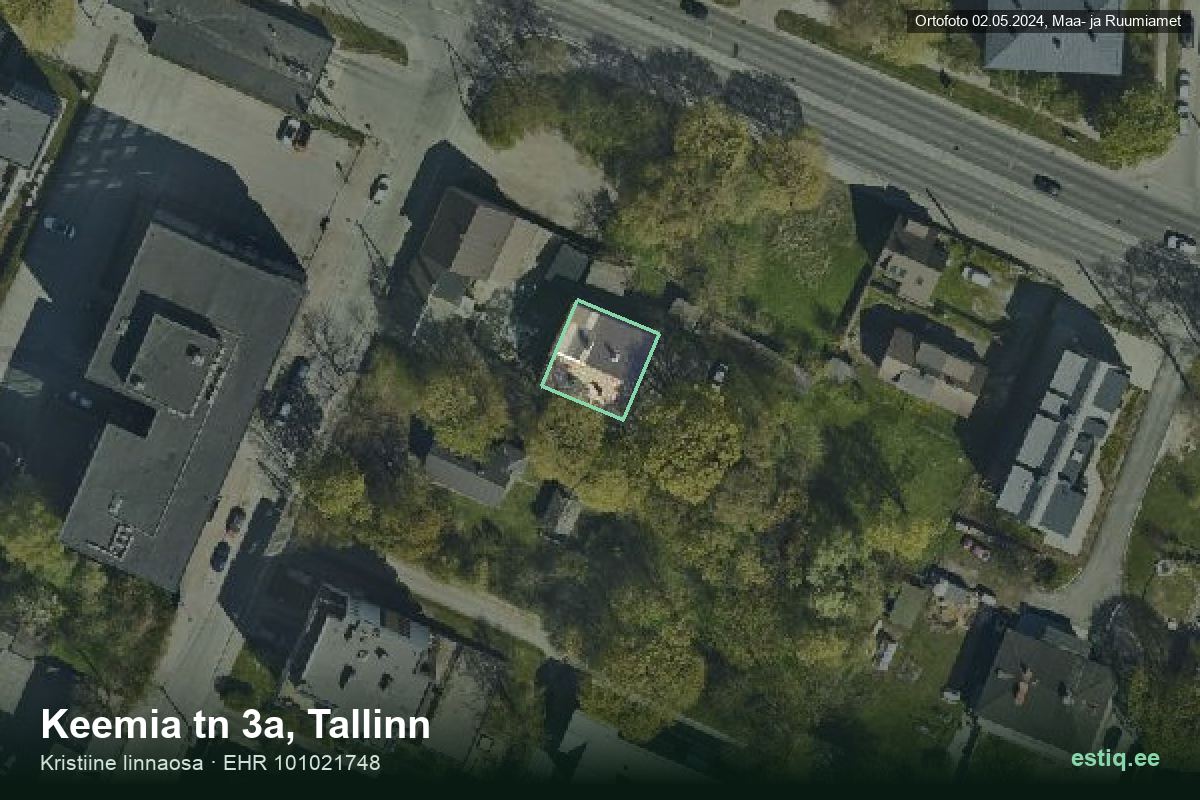 Keemia tänav 3a, Tallinn – aerial photo of the building, outline from the Building Register (EHR)