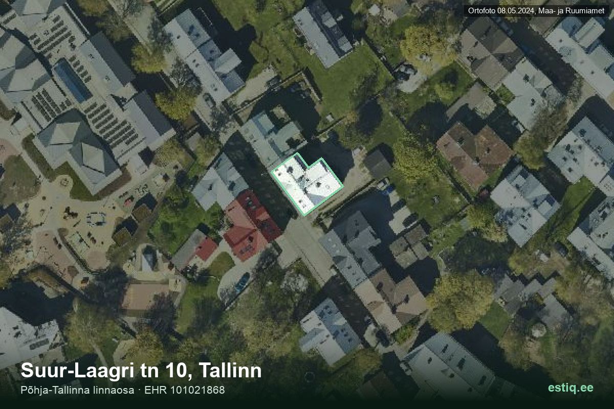 Suur-Laagri tänav 10, Tallinn – aerial photo of the building, outline from the Building Register (EHR)