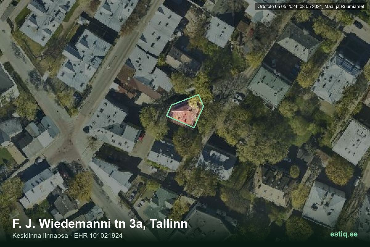F. J. Wiedemanni tänav 3a, Tallinn – aerial photo of the building, outline from the Building Register (EHR)