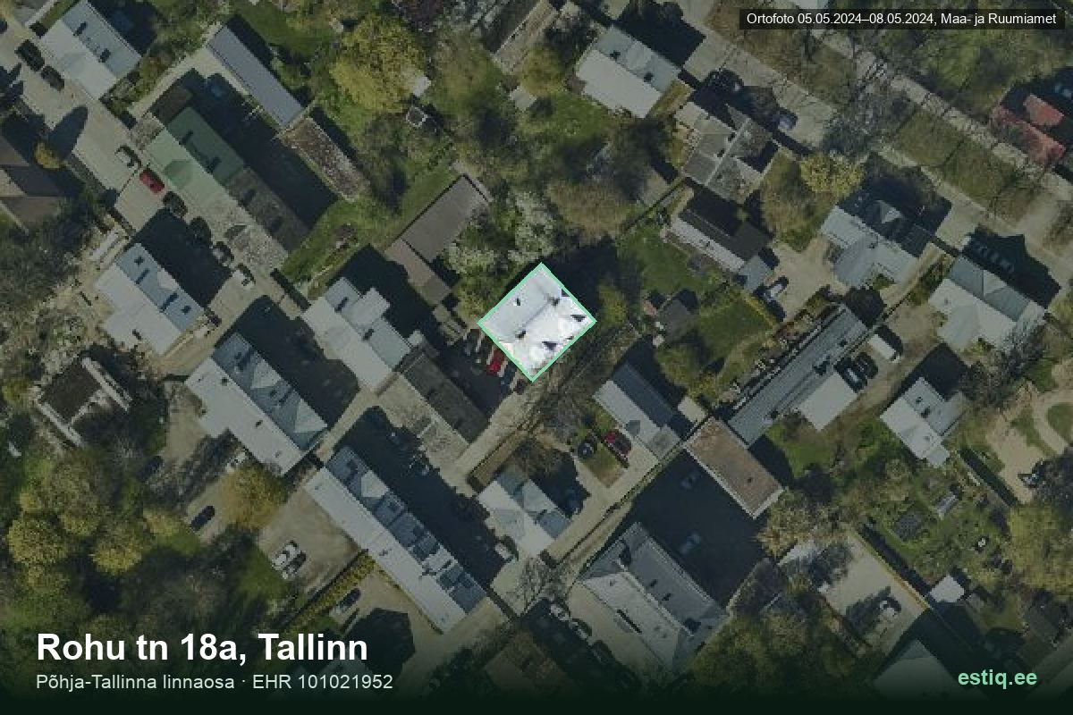 Rohu tänav 18a, Tallinn – ilmakuva rakennuksesta, ääriviiva rakennusrekisteristä (EHR)