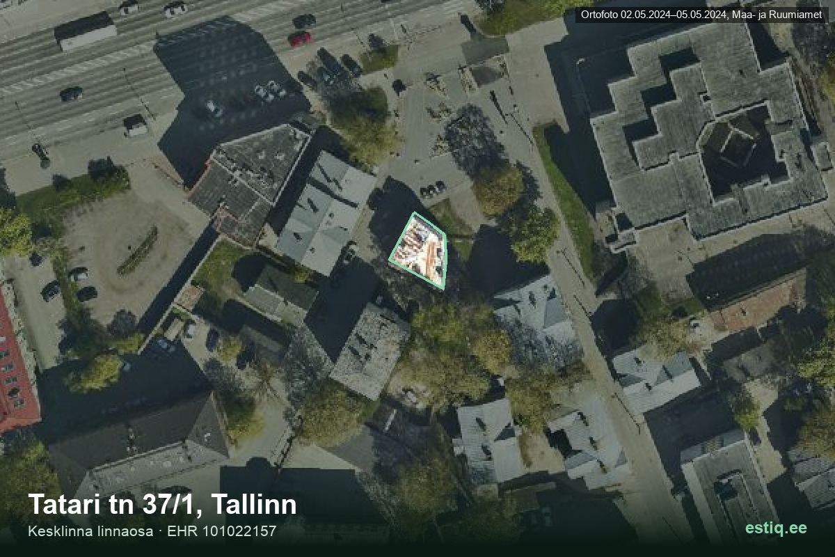 Tatari tänav 37/1, Tallinn – hoone aerofoto, kontuur ehitisregistri (EHR) andmetest