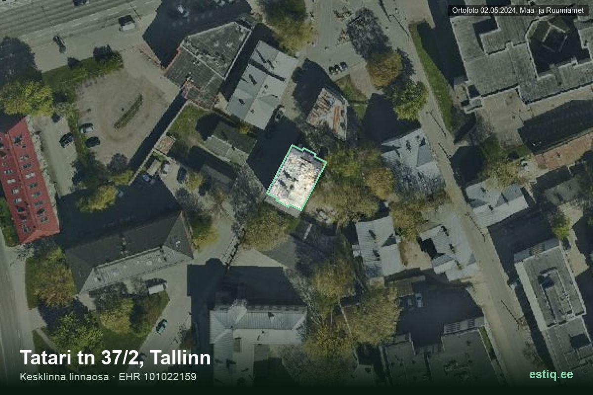 Tatari tänav 37/2, Tallinn – ilmakuva rakennuksesta, ääriviiva rakennusrekisteristä (EHR)