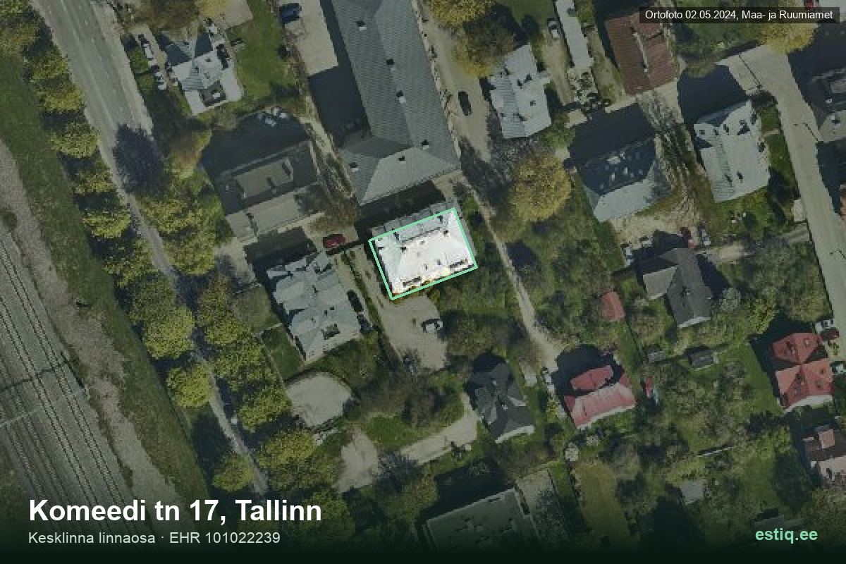 Komeedi tänav 17, Tallinn – hoone aerofoto, kontuur ehitisregistri (EHR) andmetest