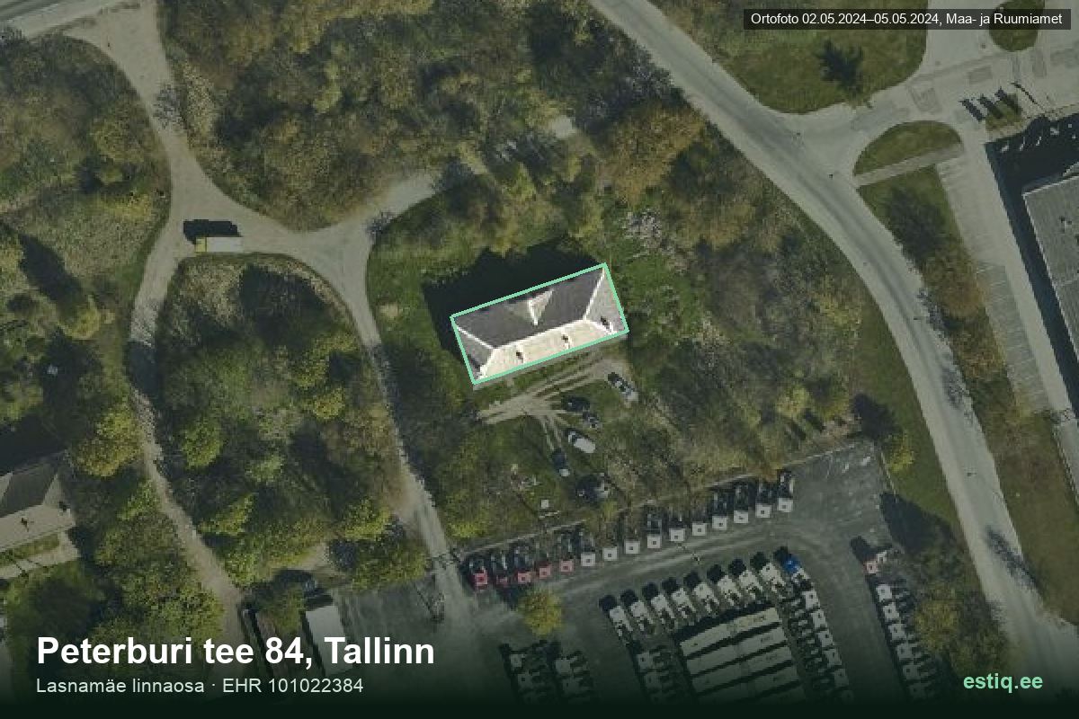 Peterburi tee 84, Tallinn – ilmakuva rakennuksesta, ääriviiva rakennusrekisteristä (EHR)