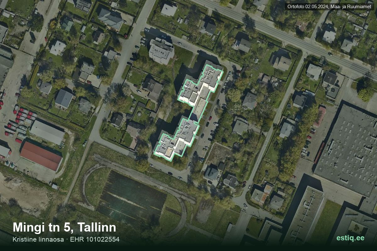 Mingi tänav 5, Tallinn – aerial photo of the building, outline from the Building Register (EHR)