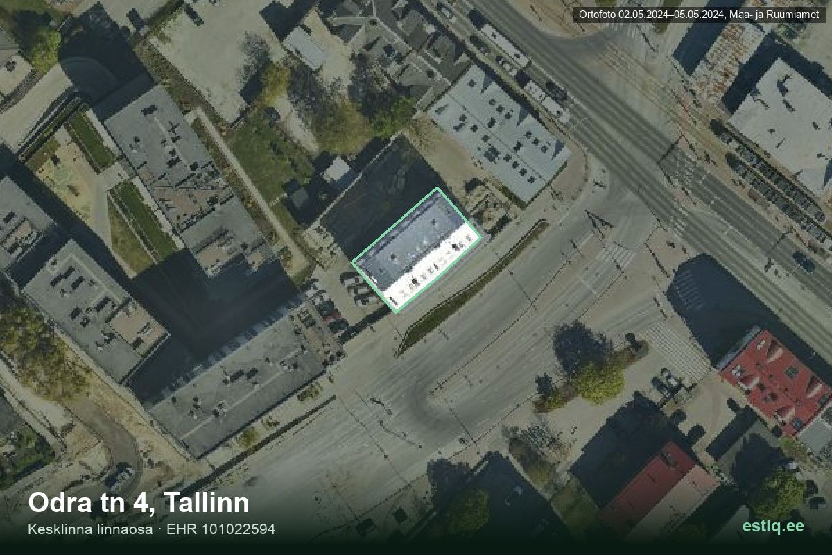 Odra tänav 4, Tallinn – aerial photo of the building, outline from the Building Register (EHR)