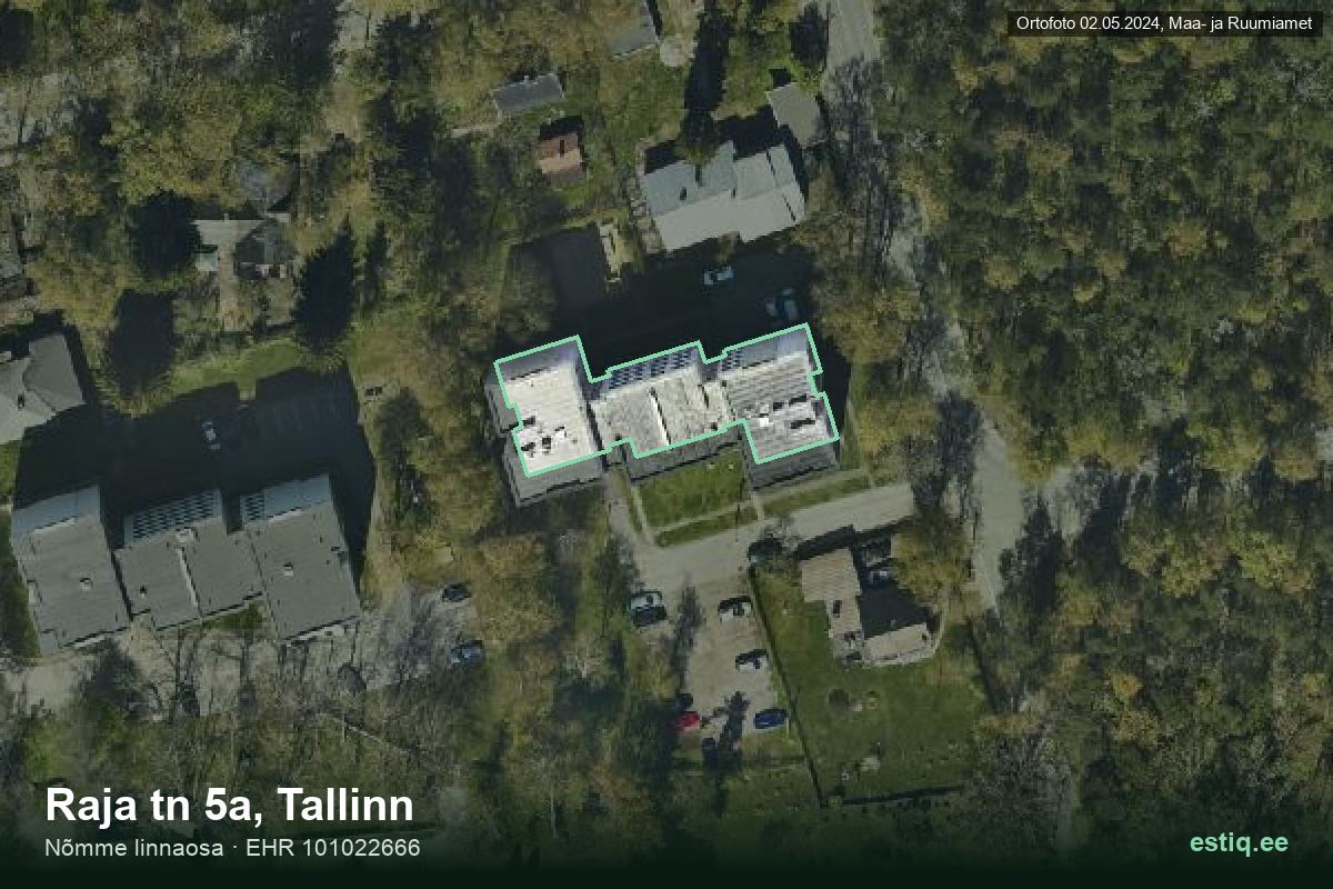 Raja tänav 5a, Tallinn – hoone aerofoto, kontuur ehitisregistri (EHR) andmetest
