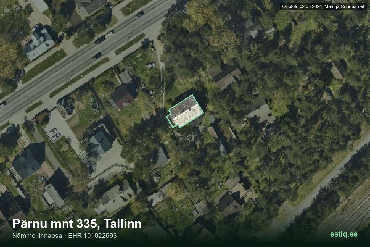 Pärnu mnt 335, Tallinn – aerial photo of the building, outline from the Building Register (EHR)