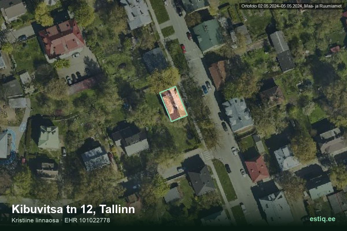Kibuvitsa tänav 12, Tallinn – aerial photo of the building, outline from the Building Register (EHR)