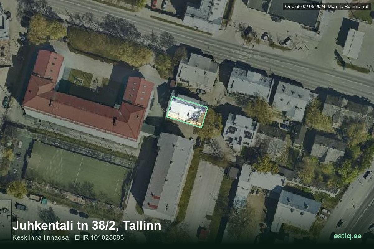 Juhkentali tänav 38/2, Tallinn – aerial photo of the building, outline from the Building Register (EHR)