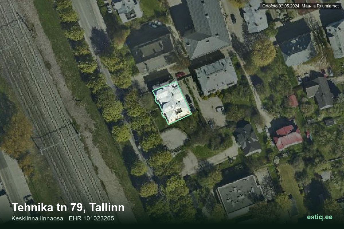 Tehnika tänav 79, Tallinn – hoone aerofoto, kontuur ehitisregistri (EHR) andmetest