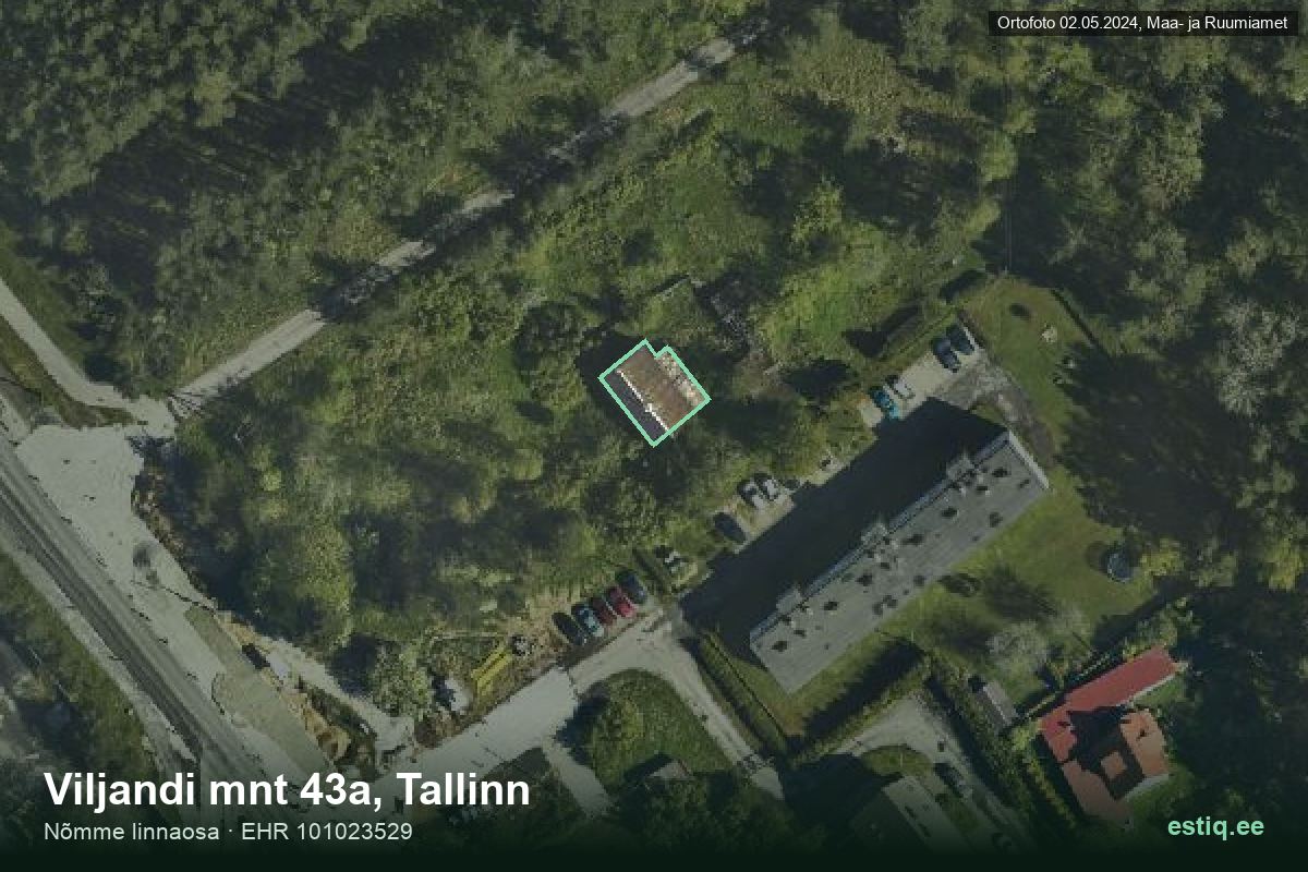 Viljandi mnt 43a, Tallinn – aerial photo of the building, outline from the Building Register (EHR)