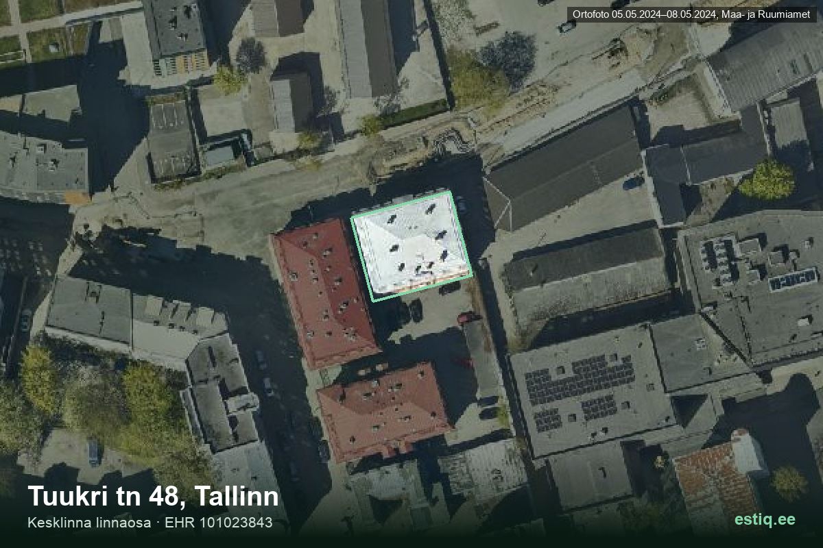 Tuukri tänav 48, Tallinn – aerial photo of the building, outline from the Building Register (EHR)
