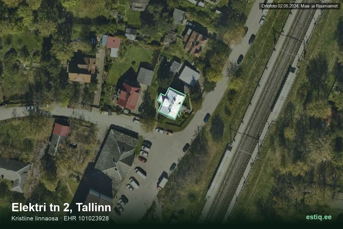 Elektri tänav 2, Tallinn – ilmakuva rakennuksesta, ääriviiva rakennusrekisteristä (EHR)