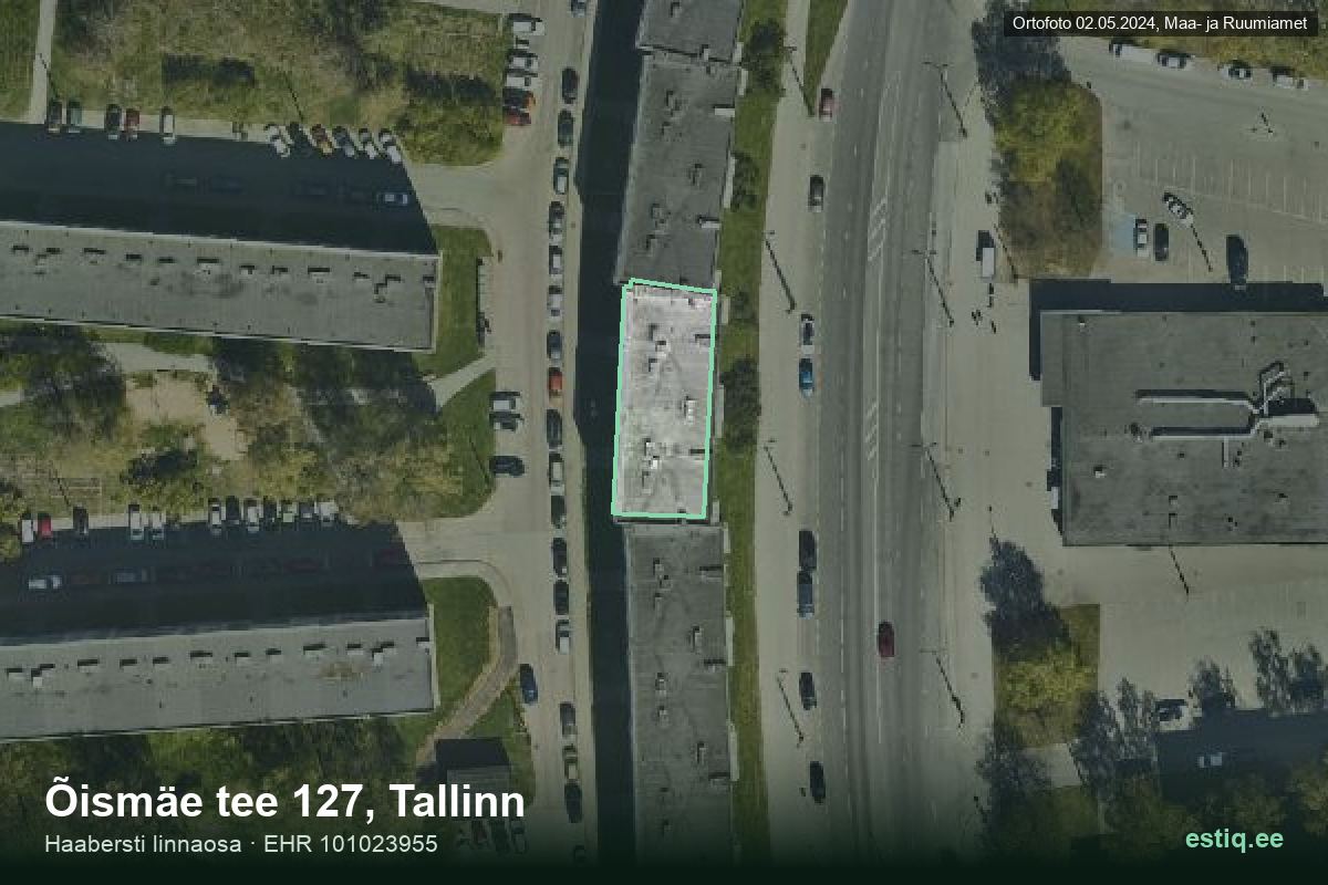 Õismäe tee 127, Tallinn – aerial photo of the building, outline from the Building Register (EHR)