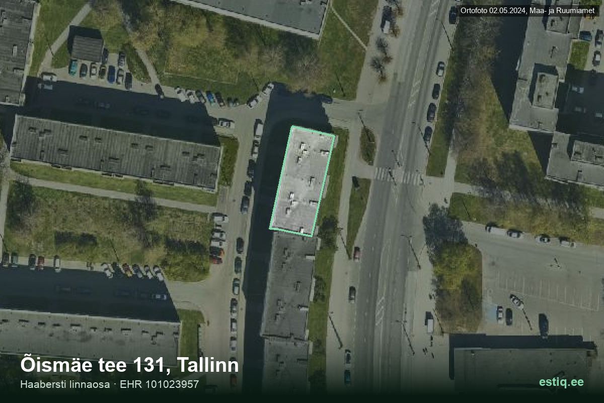 Õismäe tee 131, Tallinn – ilmakuva rakennuksesta, ääriviiva rakennusrekisteristä (EHR)