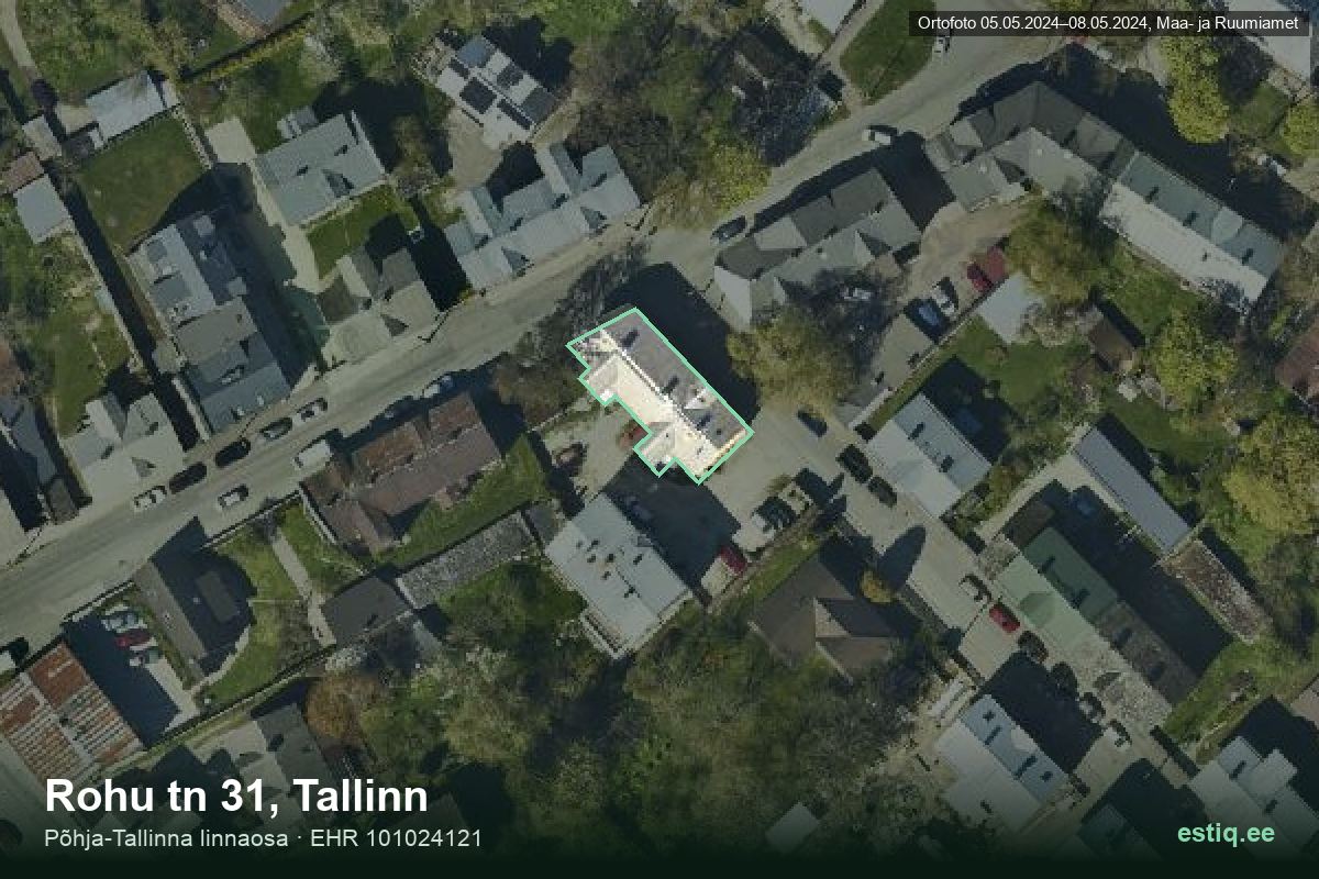 Rohu tänav 31, Tallinn – ilmakuva rakennuksesta, ääriviiva rakennusrekisteristä (EHR)