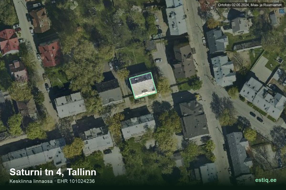 Saturni tänav 4, Tallinn – aerial photo of the building, outline from the Building Register (EHR)