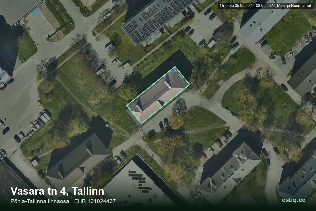 Vasara tänav 4, Tallinn – aerial photo of the building, outline from the Building Register (EHR)