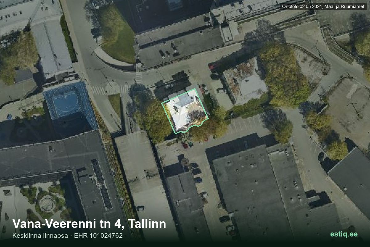 Vana-Veerenni tänav 4, Tallinn – aerial photo of the building, outline from the Building Register (EHR)