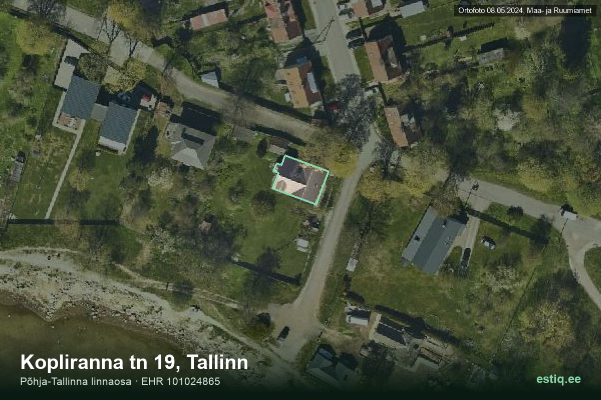 Kopliranna tänav 19, Tallinn – hoone aerofoto, kontuur ehitisregistri (EHR) andmetest