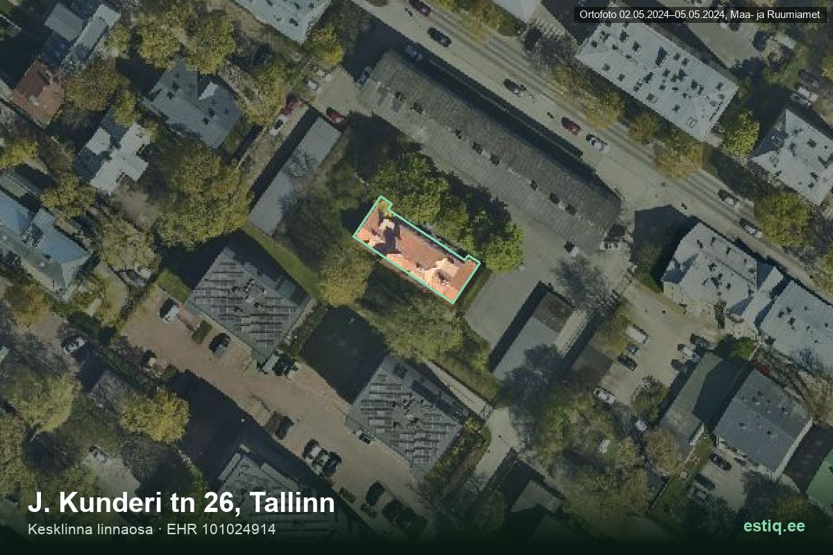 J. Kunderi tänav 26, Tallinn – aerial photo of the building, outline from the Building Register (EHR)