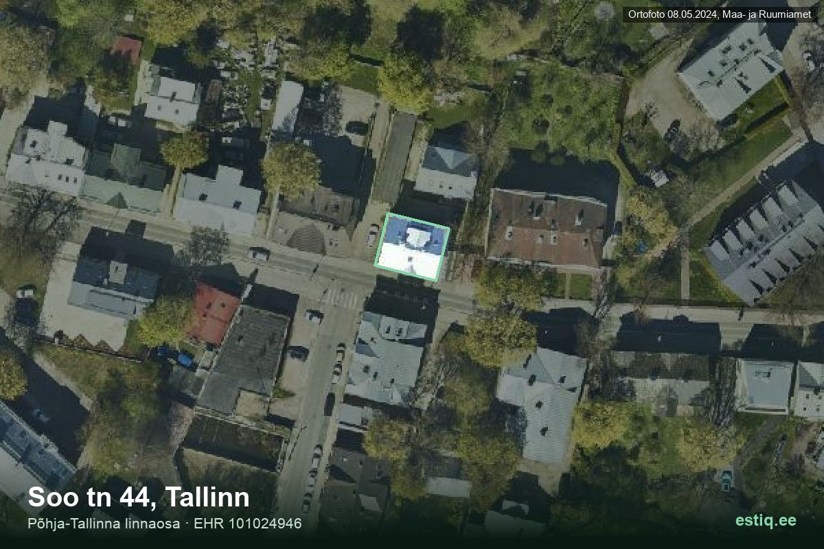 Soo tänav 44, Tallinn – ilmakuva rakennuksesta, ääriviiva rakennusrekisteristä (EHR)