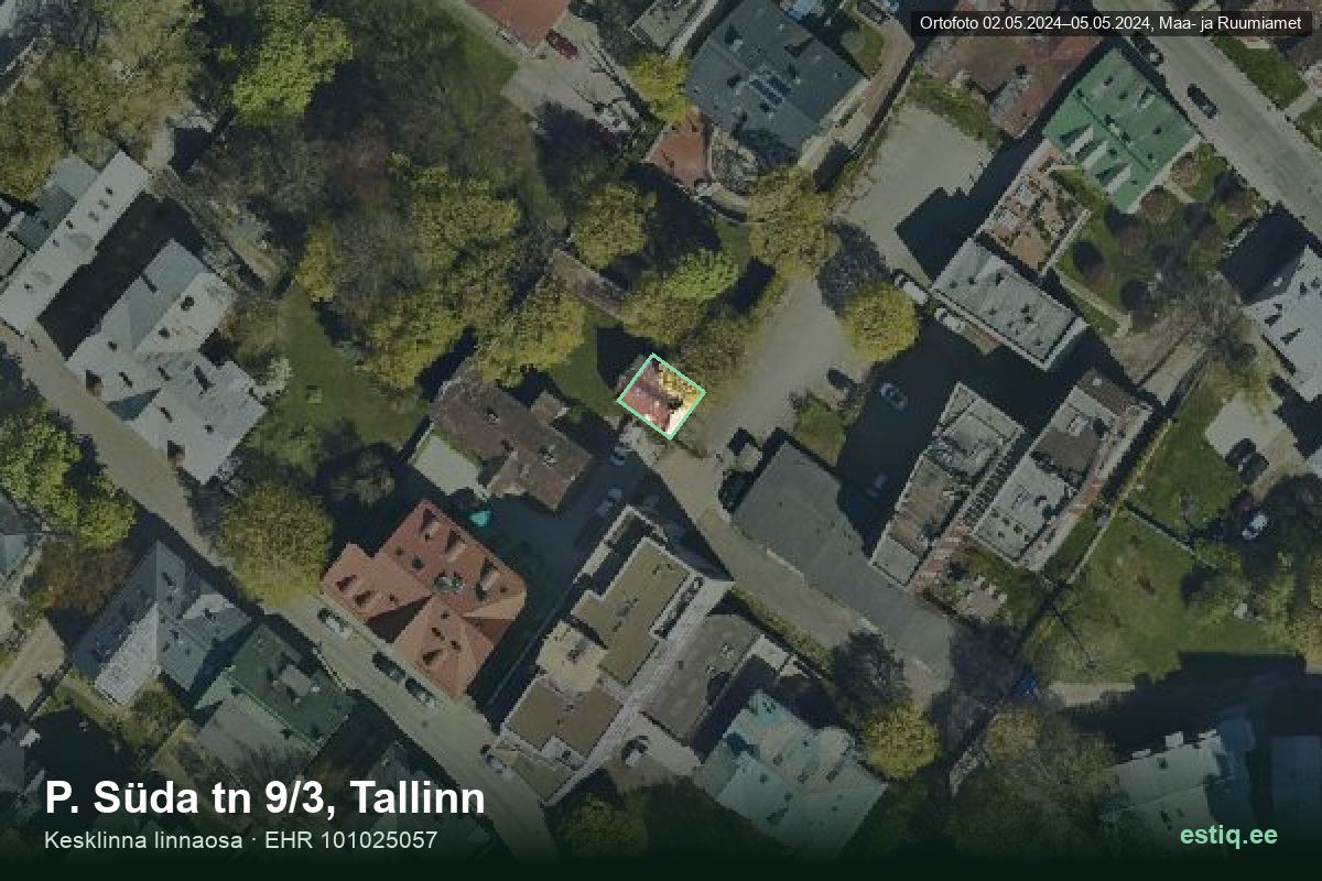 Süda tänav 9/3, Tallinn – aerial photo of the building, outline from the Building Register (EHR)