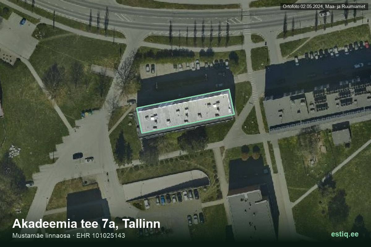 Akadeemia tee 7a, Tallinn – hoone aerofoto, kontuur ehitisregistri (EHR) andmetest