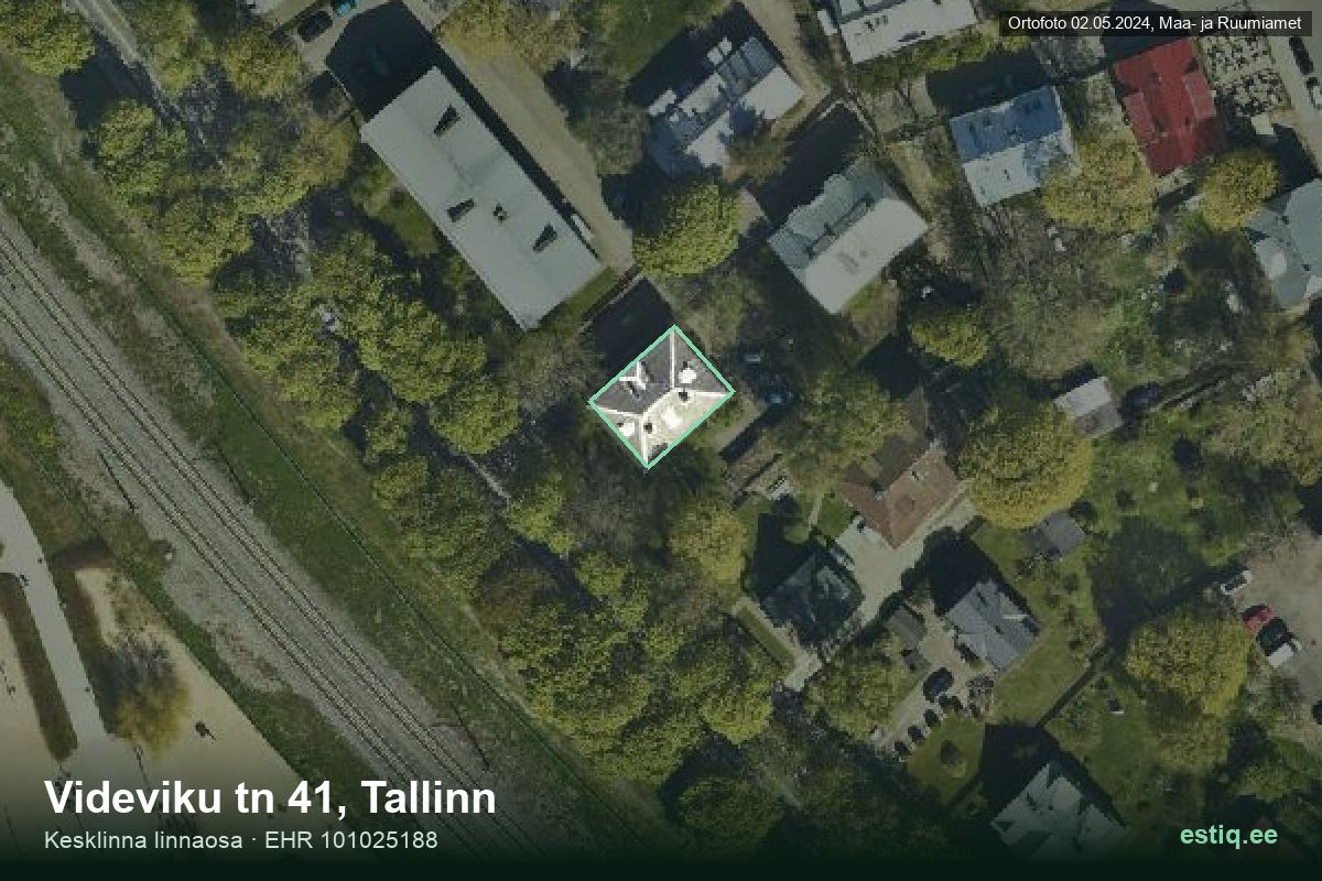 Videviku tänav 41, Tallinn – hoone aerofoto, kontuur ehitisregistri (EHR) andmetest