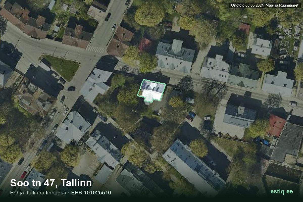 Soo tänav 47, Tallinn – aerial photo of the building, outline from the Building Register (EHR)