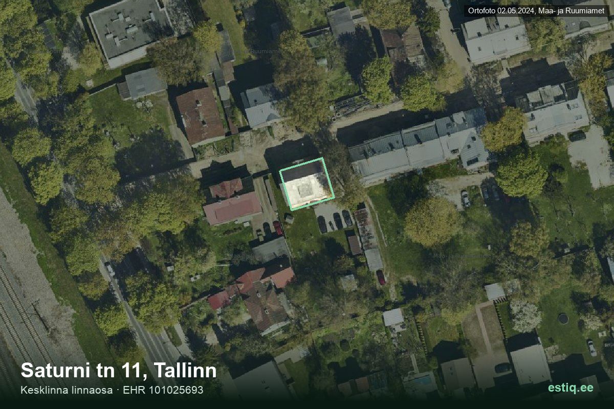Saturni tänav 11, Tallinn – aerial photo of the building, outline from the Building Register (EHR)