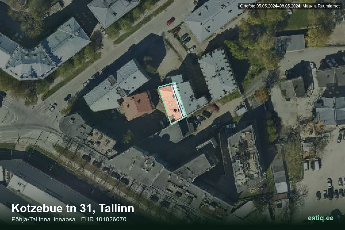 Kotzebue tänav 31, Tallinn – aerial photo of the building, outline from the Building Register (EHR)