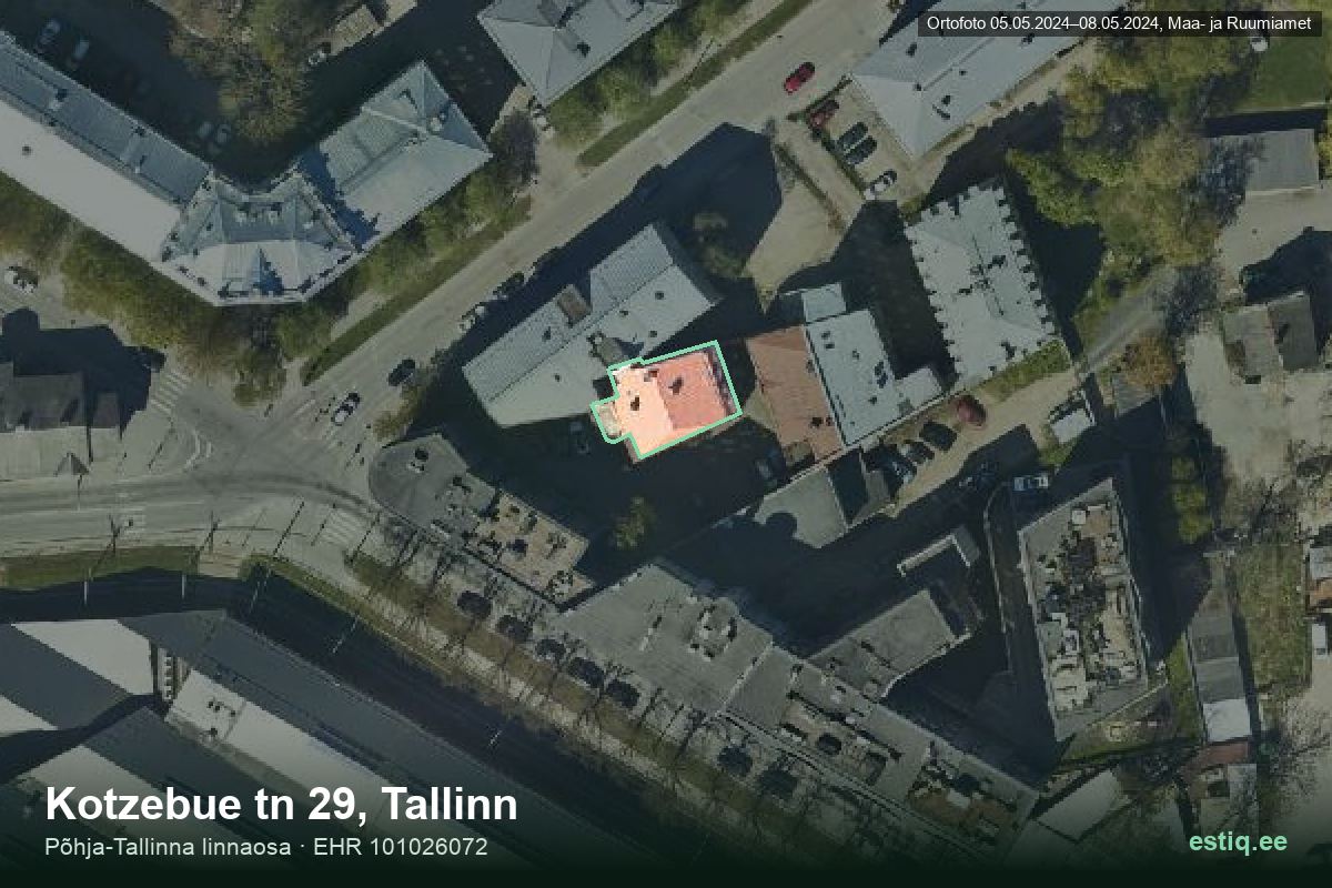 Kotzebue tänav 29, Tallinn – aerial photo of the building, outline from the Building Register (EHR)