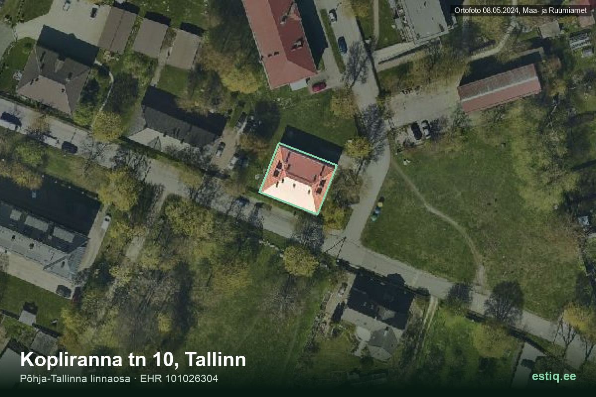 Kopliranna tänav 10, Tallinn – hoone aerofoto, kontuur ehitisregistri (EHR) andmetest