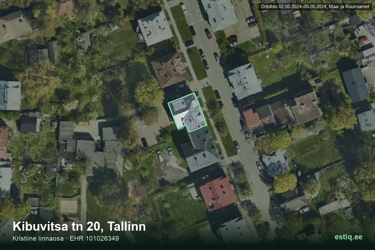 Kibuvitsa tänav 20, Tallinn – aerial photo of the building, outline from the Building Register (EHR)