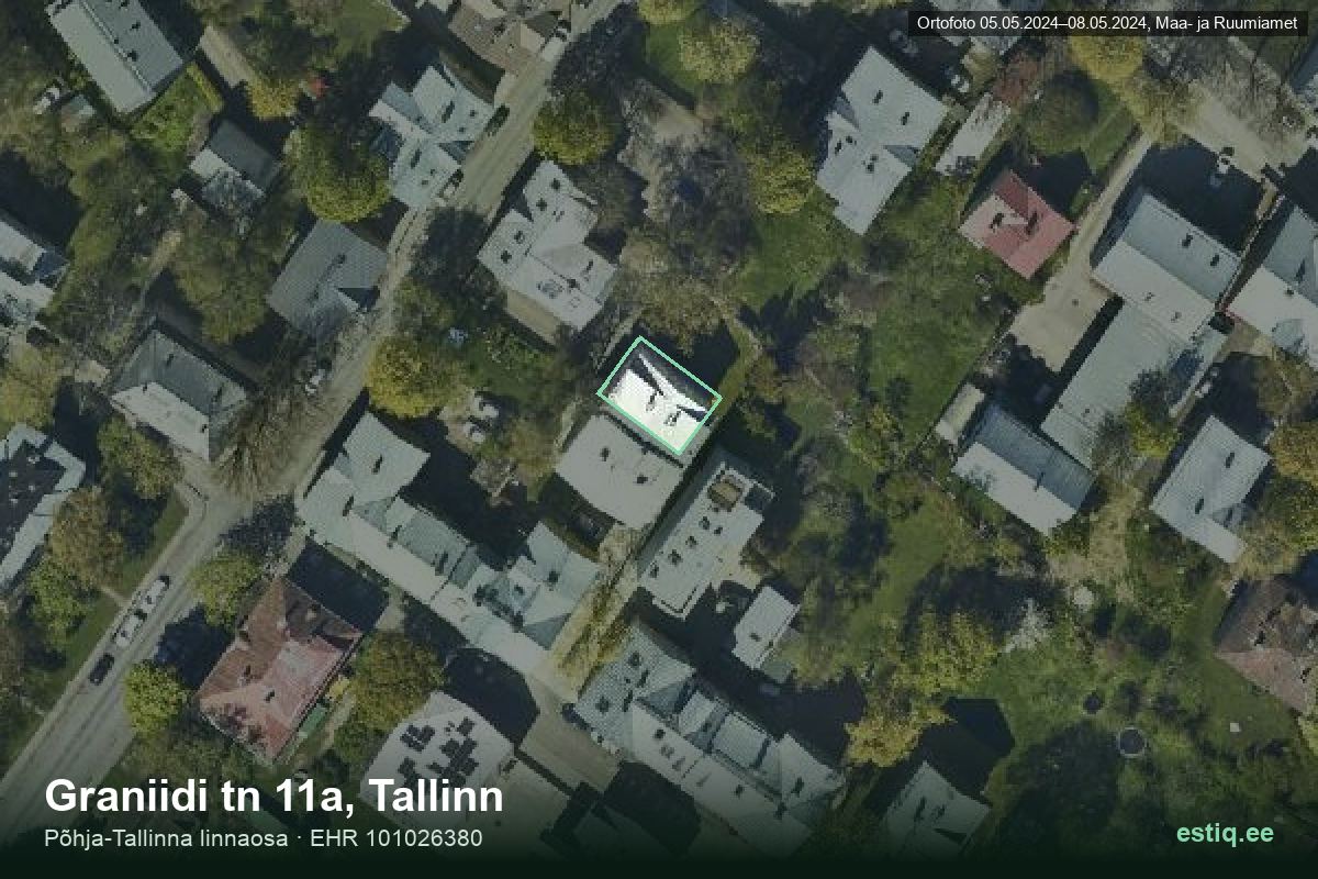 Graniidi tänav 11a, Tallinn – hoone aerofoto, kontuur ehitisregistri (EHR) andmetest