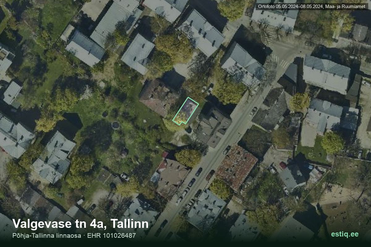 Valgevase tänav 4a, Tallinn – hoone aerofoto, kontuur ehitisregistri (EHR) andmetest