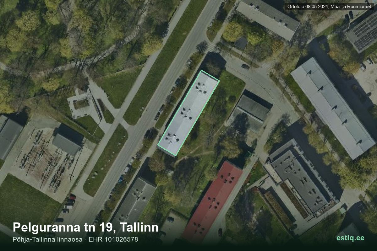 Pelguranna tänav 19, Tallinn – hoone aerofoto, kontuur ehitisregistri (EHR) andmetest