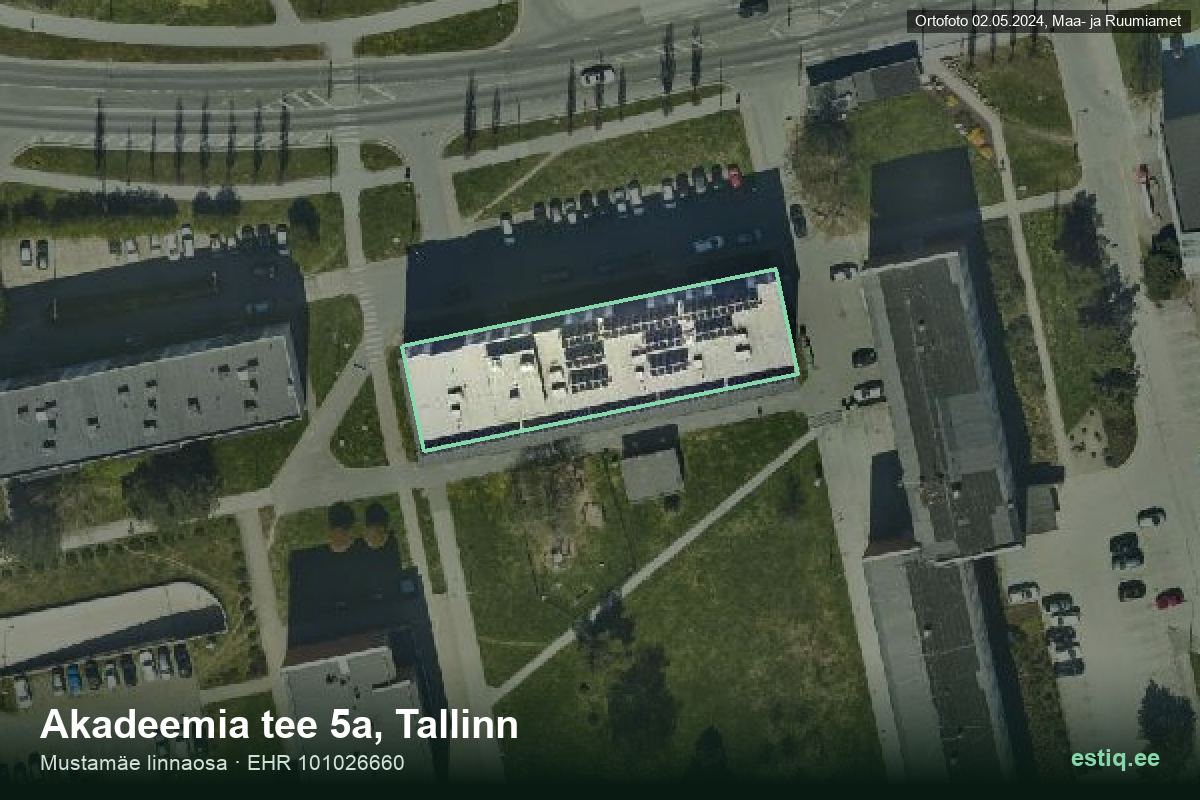 Akadeemia tee 5a, Tallinn – hoone aerofoto, kontuur ehitisregistri (EHR) andmetest