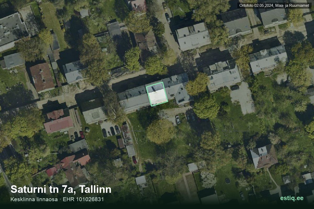 Saturni tänav 7a, Tallinn – aerial photo of the building, outline from the Building Register (EHR)