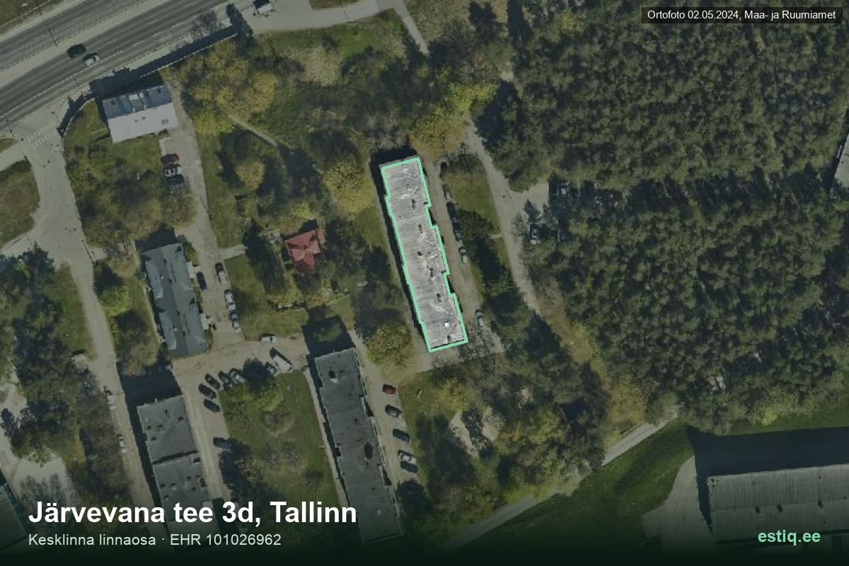 Järvevana tee 3d, Tallinn – aerial photo of the building, outline from the Building Register (EHR)