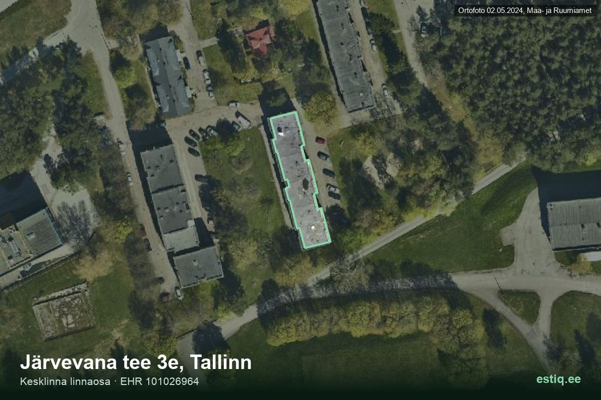 Järvevana tee 3e, Tallinn – aerial photo of the building, outline from the Building Register (EHR)