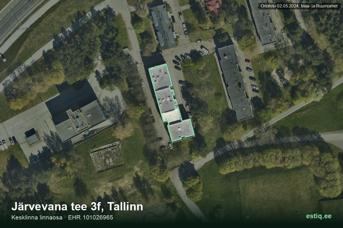Järvevana tee 3f, Tallinn – hoone aerofoto, kontuur ehitisregistri (EHR) andmetest