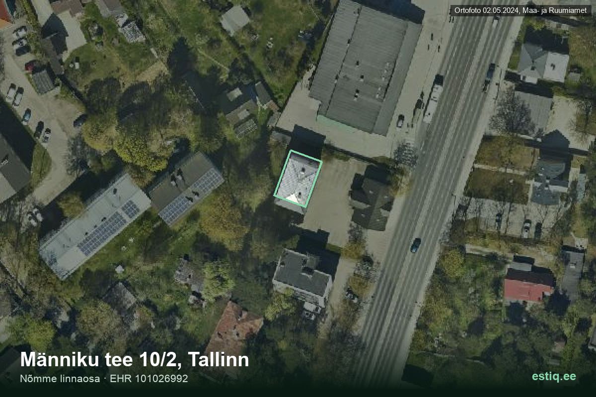Männiku tee 10/2, Tallinn – hoone aerofoto, kontuur ehitisregistri (EHR) andmetest