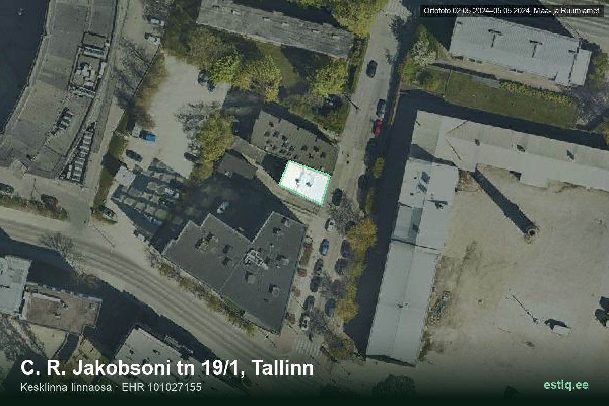 C. R. Jakobsoni tänav 19/1, Tallinn – hoone aerofoto, kontuur ehitisregistri (EHR) andmetest